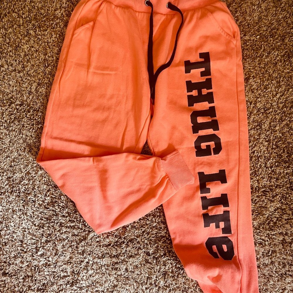 Rue 21 Thug Life Girls Pink Sweatpants/size Medium